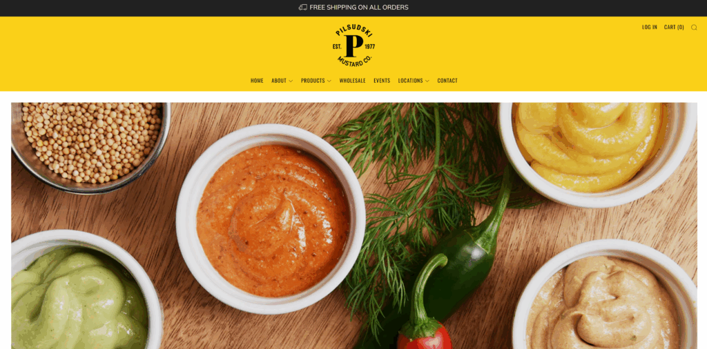 Screenshot of the Pilsudski Mustard homepage